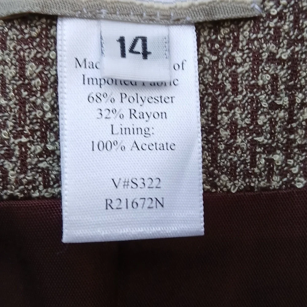 Coldwater Creek Beige Tweed Blazer Vintage Sz 14 EUC